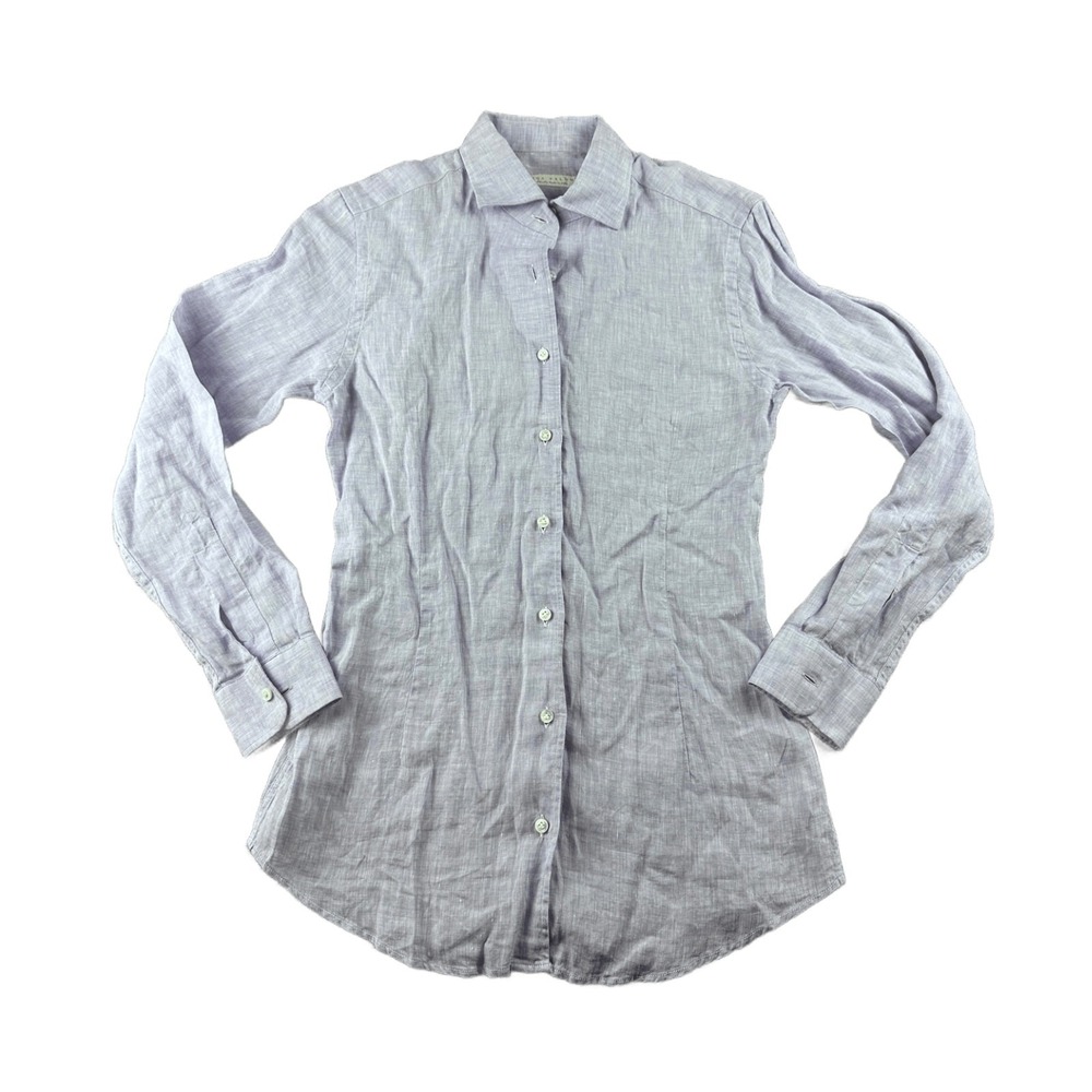 Luca Faloni Shirt Women S Purple Portofino Slim Linen Italy Made Designer Work